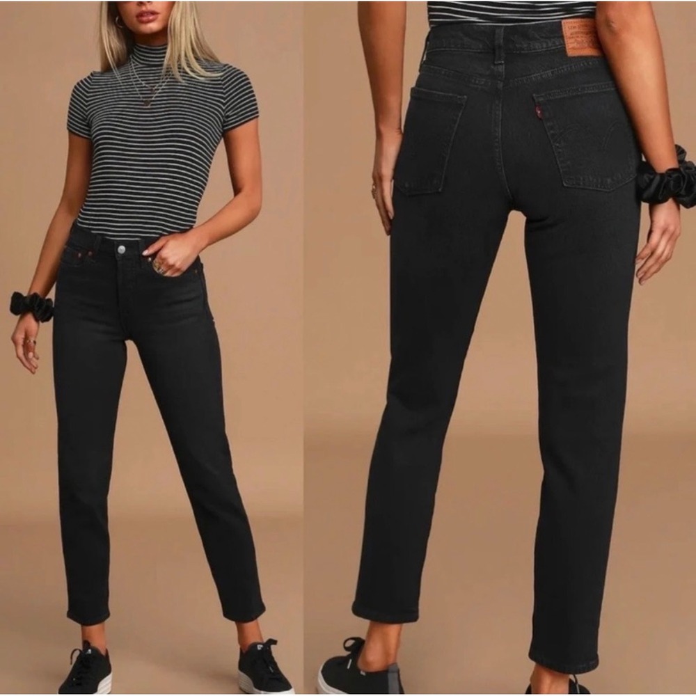 Levi's 502 Jeans Women Size 29 Ankle Black Premium Stretch Denim